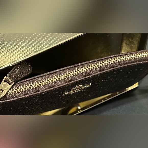 Coach Brown Glitter Women's Wristlet Wallet Bag Nwt - Picture 4 of 11